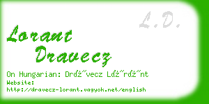 lorant dravecz business card